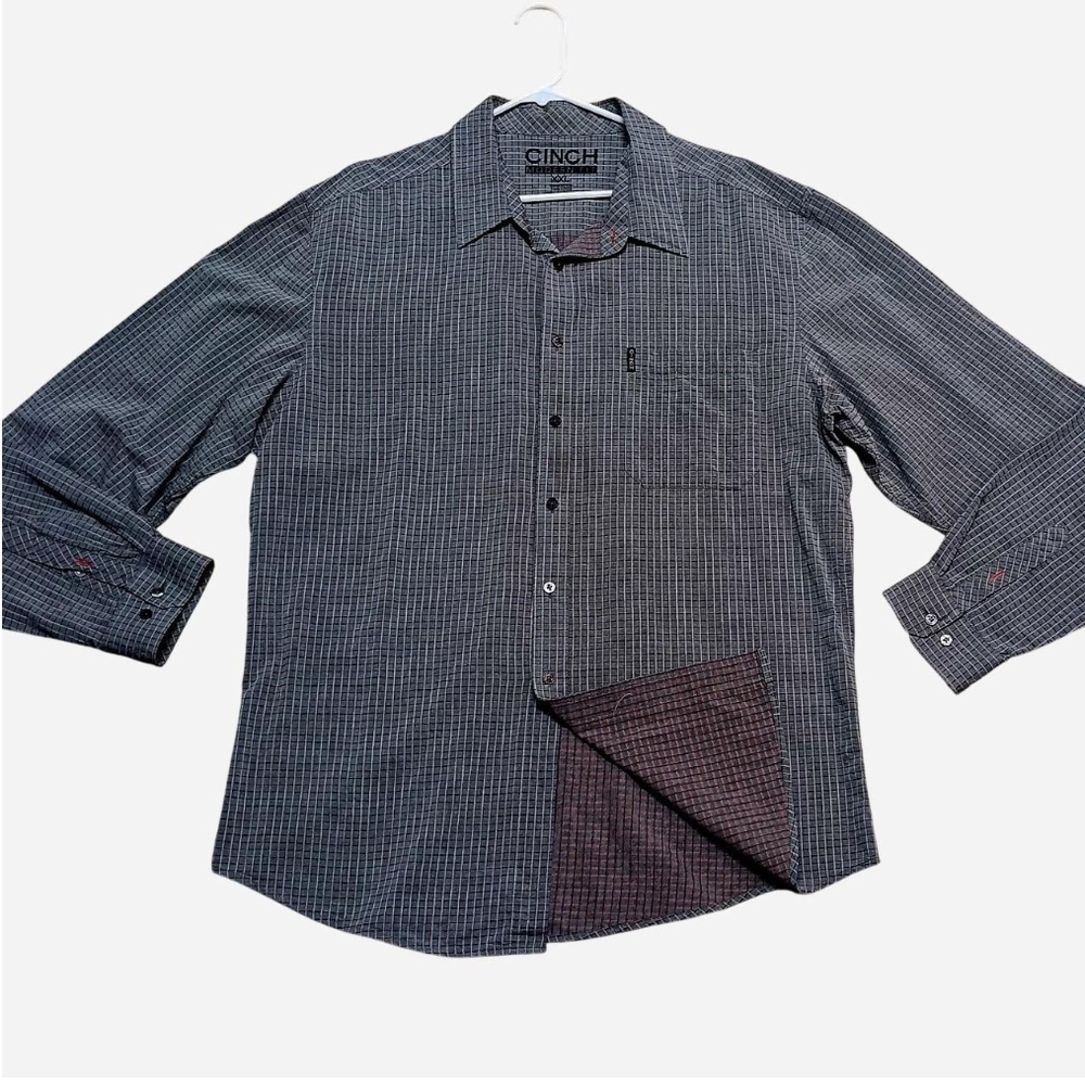 Cinch Men's Dark Gray Plaid Shirt